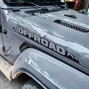 # 588 2pcs Adventure Off-Road Vinyl Hood Decals - Durable Anti-Fade